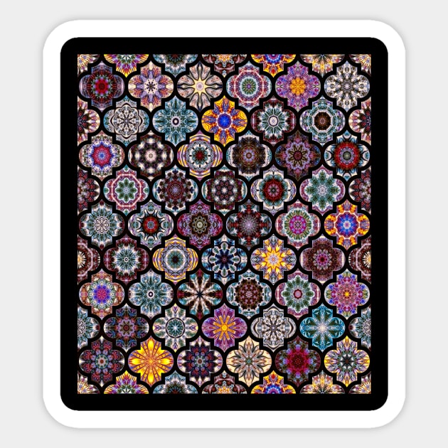 Moroccan Tile Pattern Sticker by ArtDreamStudio